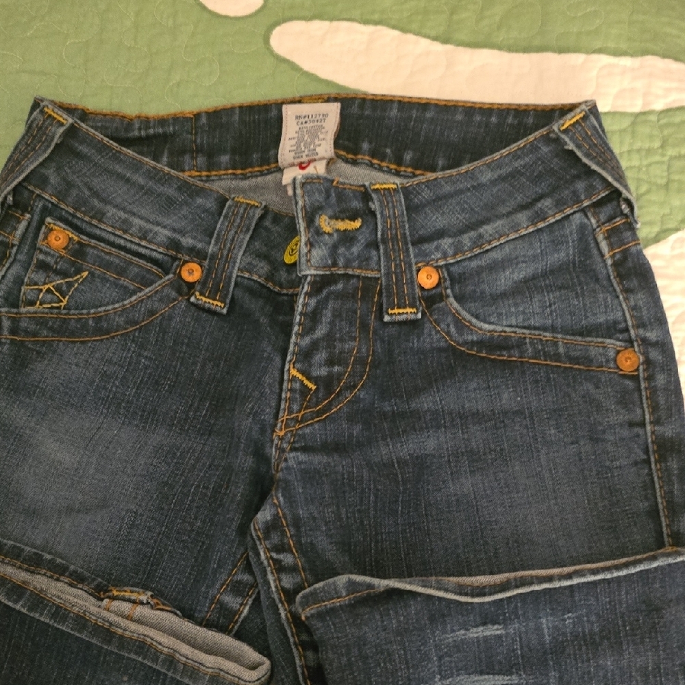 True Religion Blue Flare Wide Leg Jeans